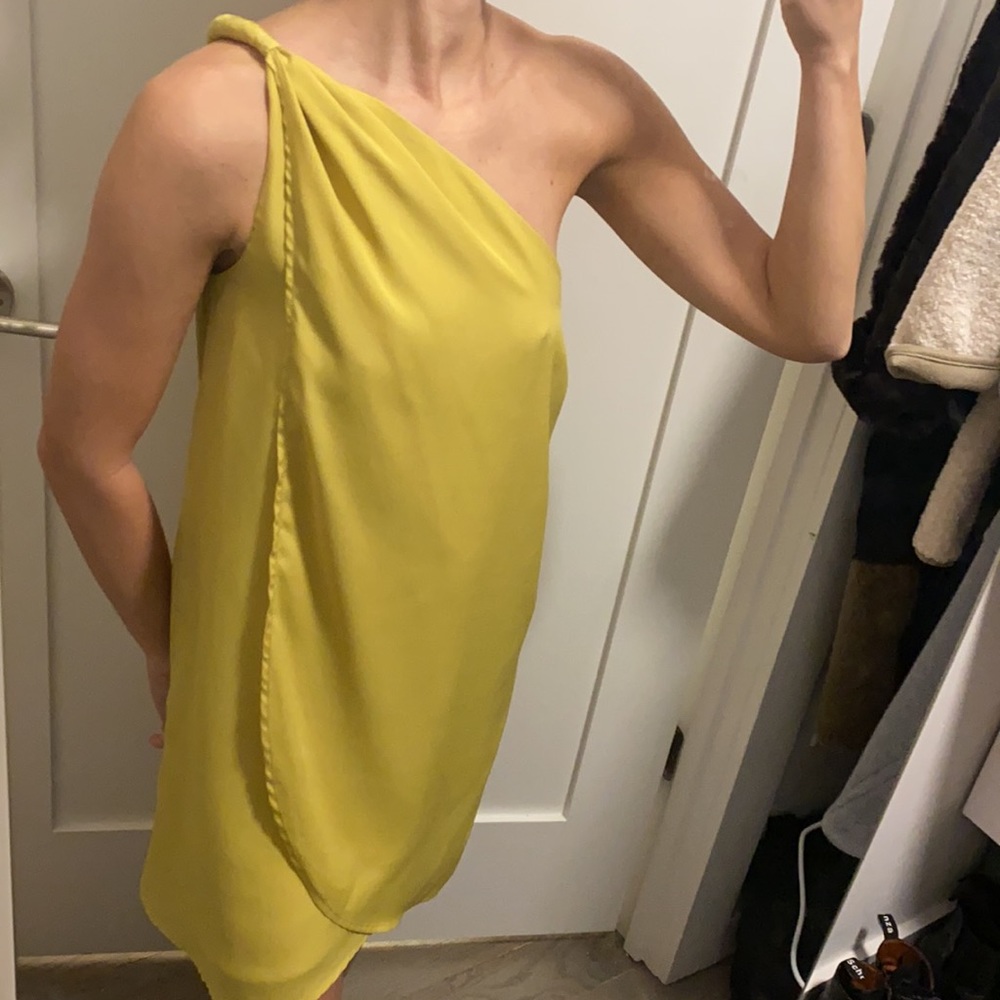 Twisted One Shoulder Grecian Short Dress SZ 0
